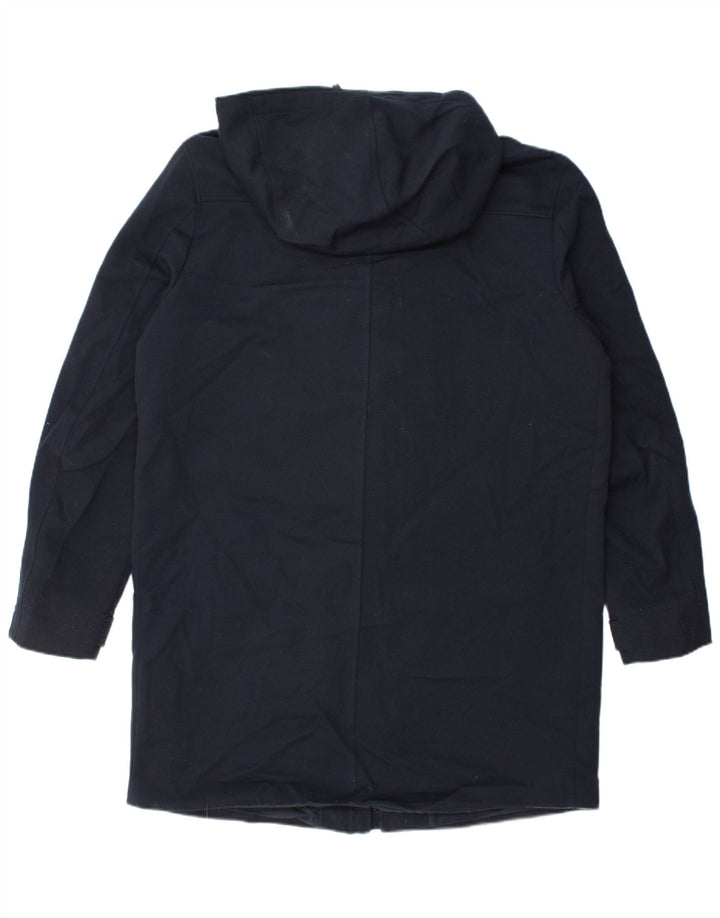 Zara Mens Hooded Padded Coat UK 40 Large Navy Blue Polyester Winter
