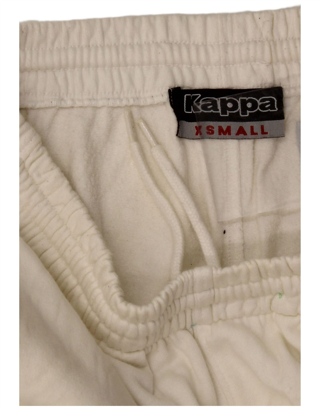 KAPPA Womens Graphic Tracksuit Trousers XS White Cotton