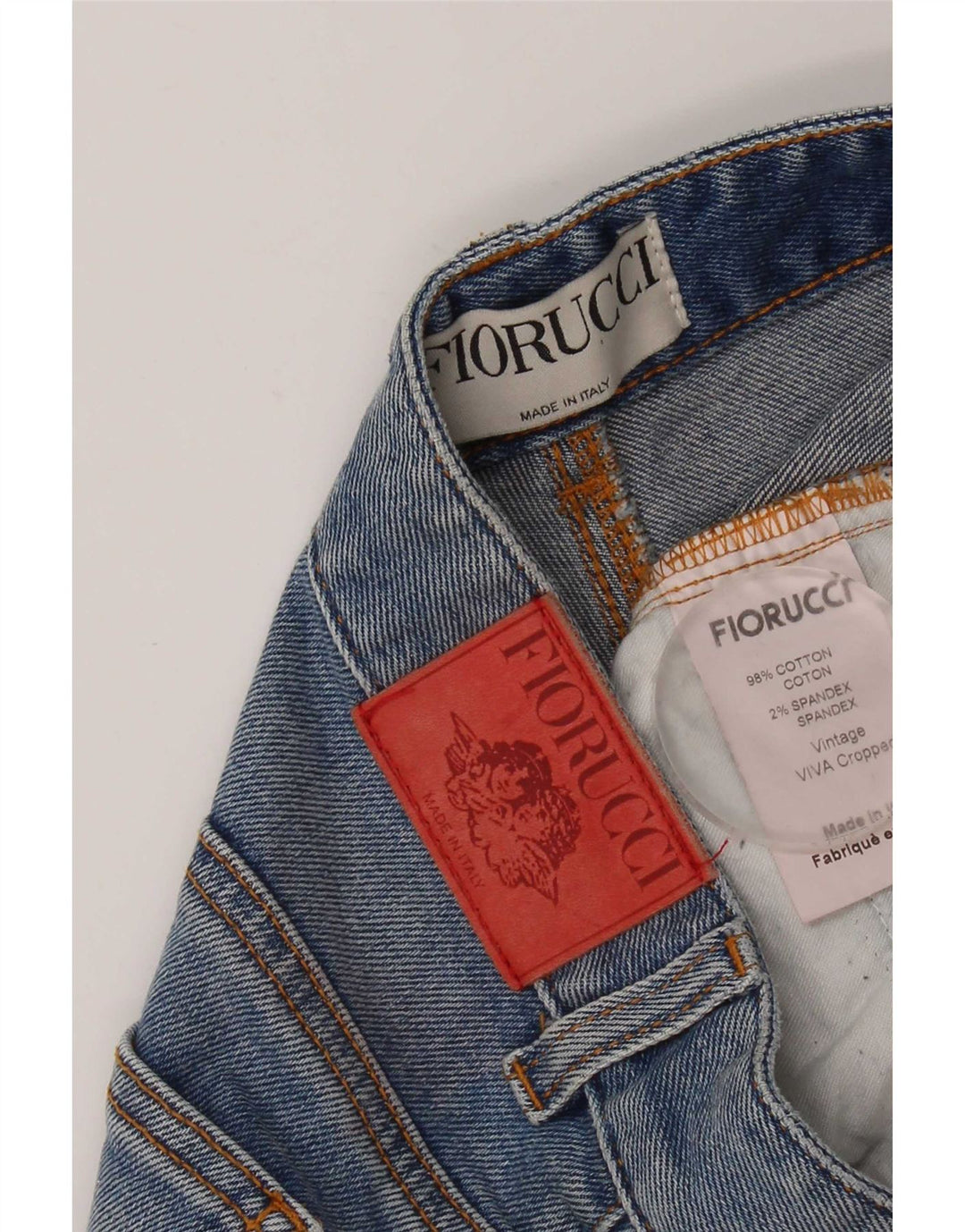 Fiorucci Womens Crop Bootcut Jeans W27 L24 Blue Cotton