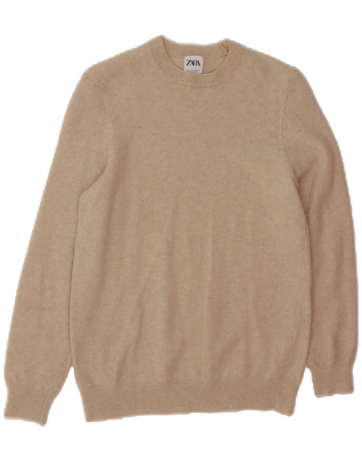 ZARA Womens Crew Neck Jumper Sweater UK 10 Small Beige Vintage Zara and Second-Hand Zara from Messina Hembry 