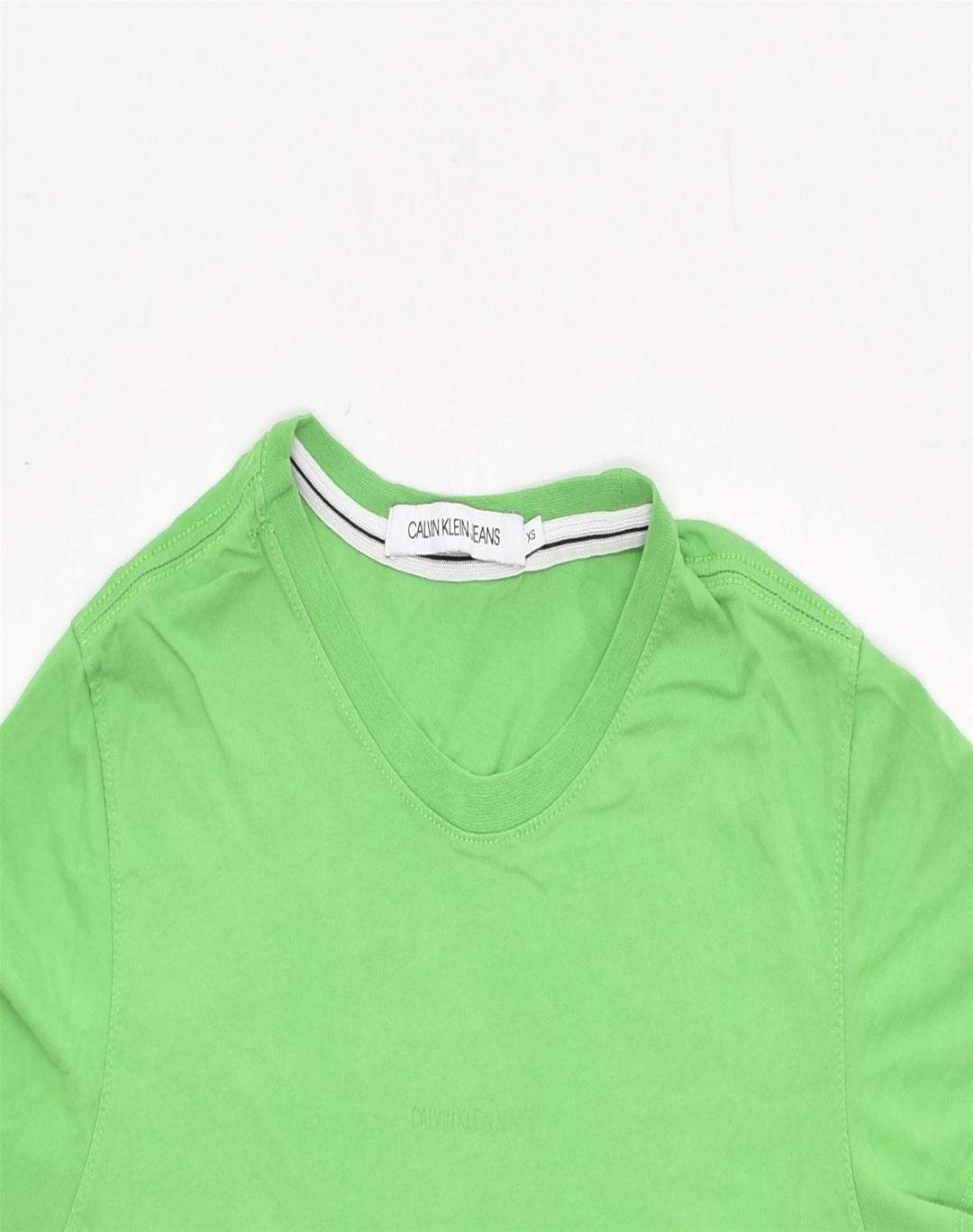 CALVIN KLEIN JEANS Mens T-Shirt Top XS Green Cotton | Vintage | Thrift | Second-Hand | Used Clothing | Messina Hembry 