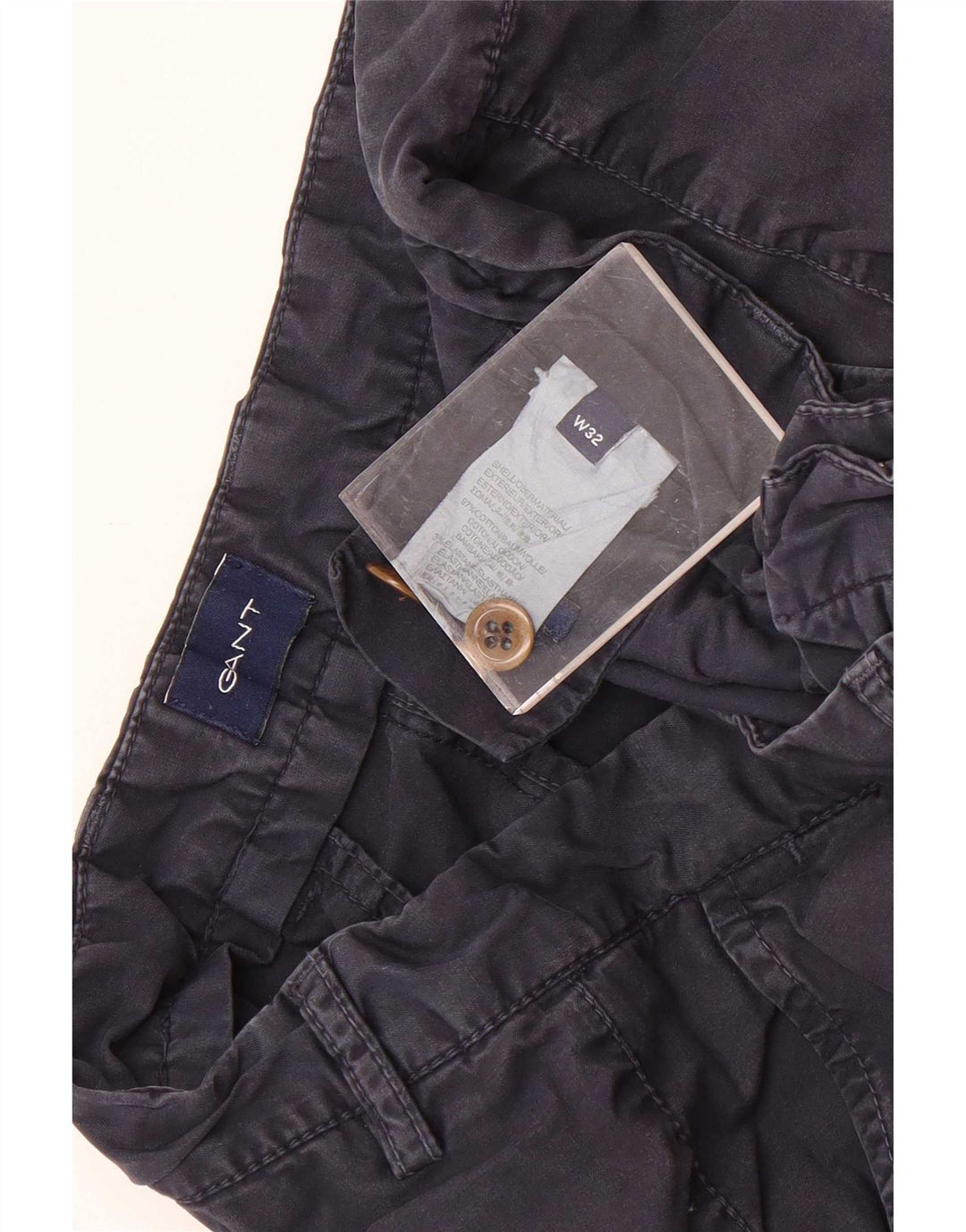 Gant Mens Chino Shorts W32 Medium Navy Blue Cotton
