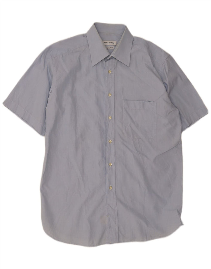 Mila Schon Chemise à manches courtes pour homme Taille 41 16 Large Bleu