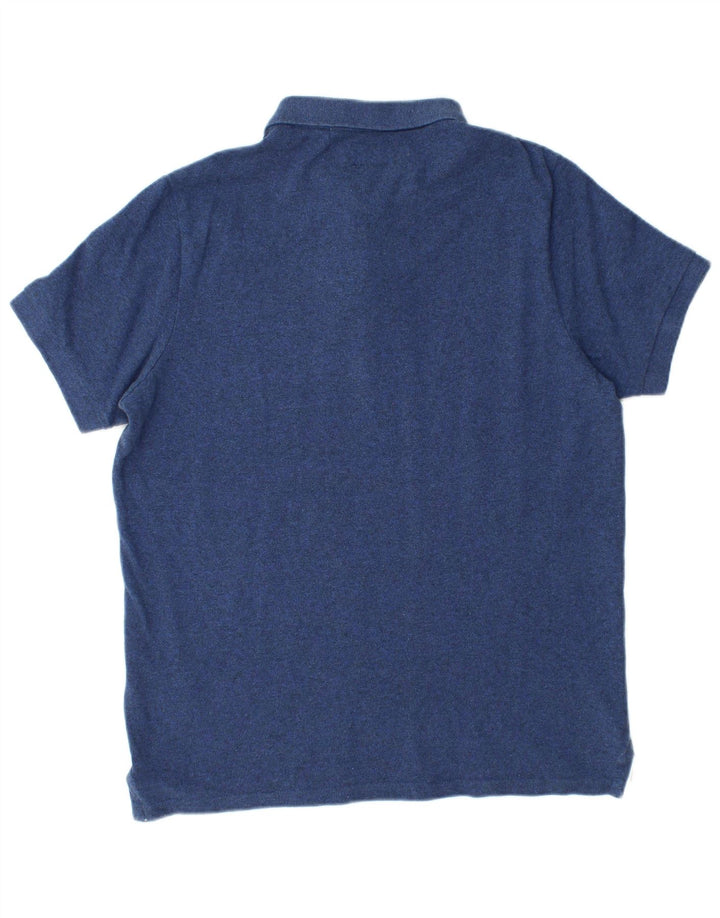 Superdry Mens Polo Shirt Large Navy Blue Cotton