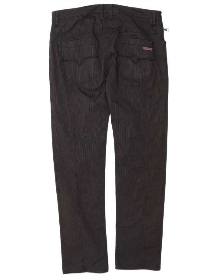 Guess Mens Straight Jeans W33 L32 Black Striped Cotton