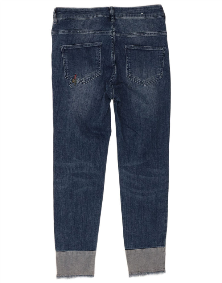 Benetton Womens Distressed Cropped Jeans W27 L25 Blue Cotton