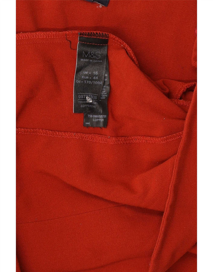 Jaqueta Blazer aberta feminina Marks & Spencer Reino Unido 16 grande poliéster laranja