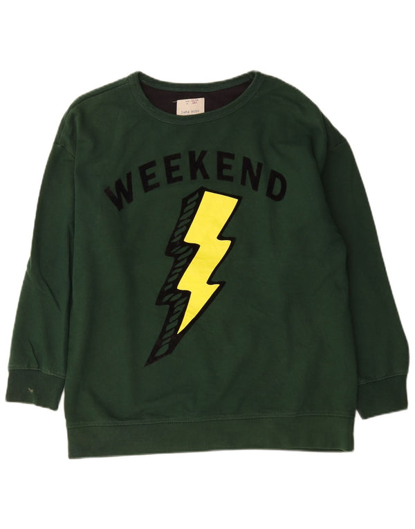 Zara Boys Weekend Graphic Sweatshirt Jumper 13-14 år Grøn