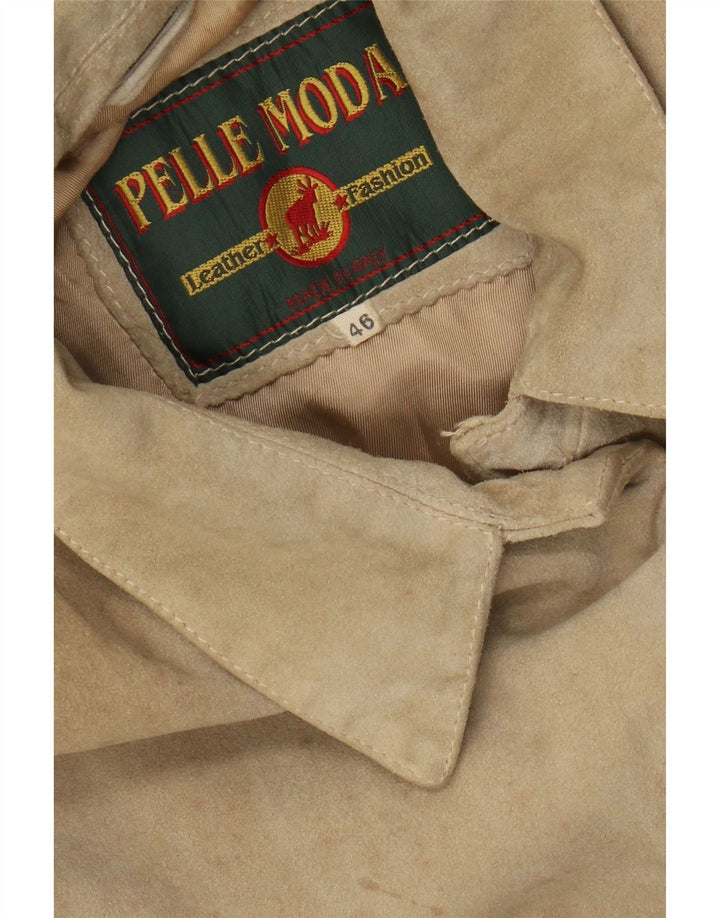 Vintage Damen Wildlederjacke IT 46 Großes Beige Leder