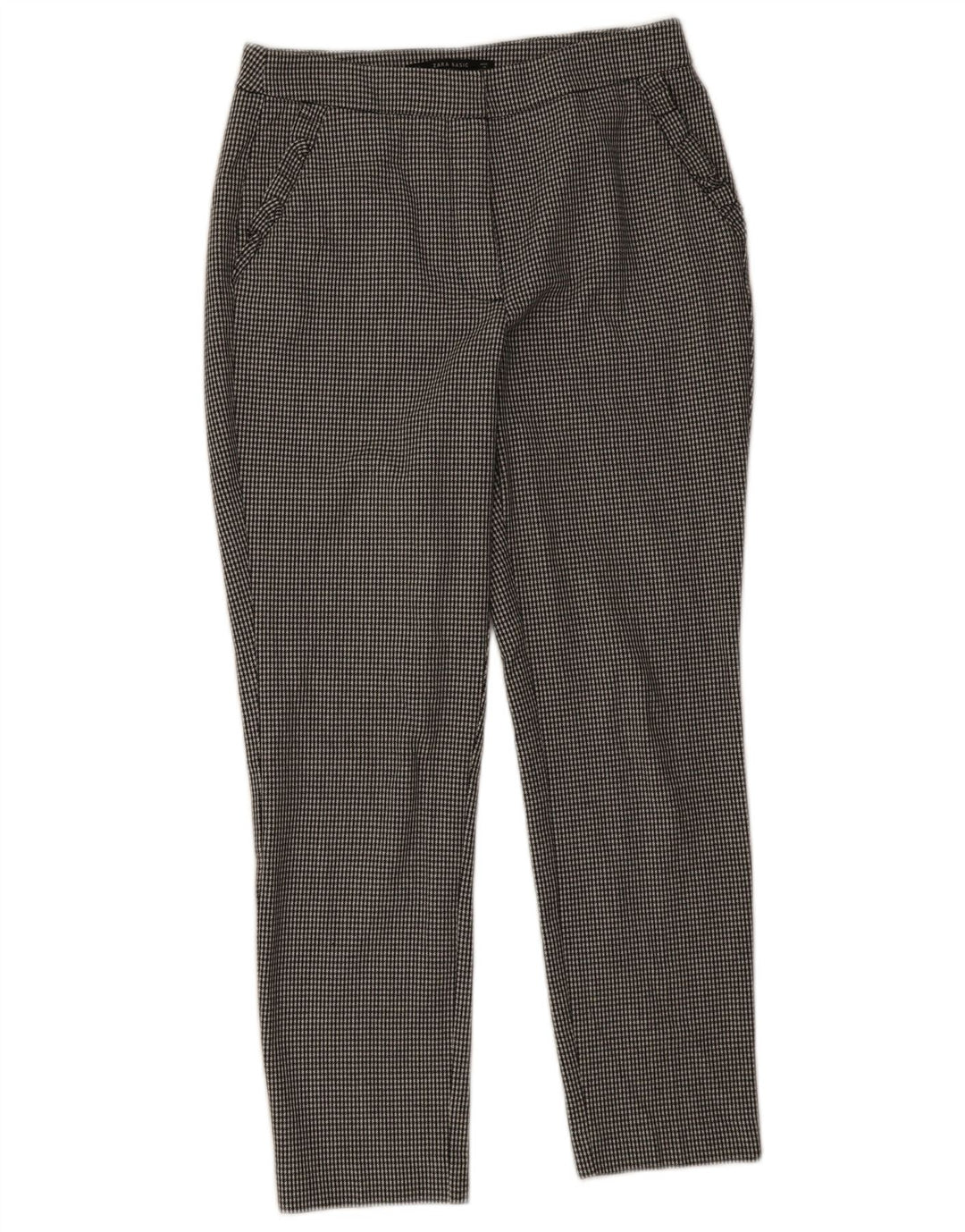 Zara Pantalon court slim pour femme Small W26 L26 Pied-de-poule noir