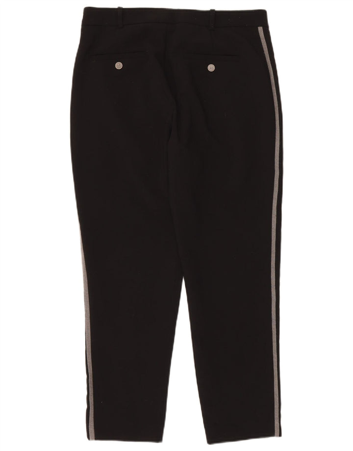 ZARA Womens Slim Chino Trousers Small Black Colourblock