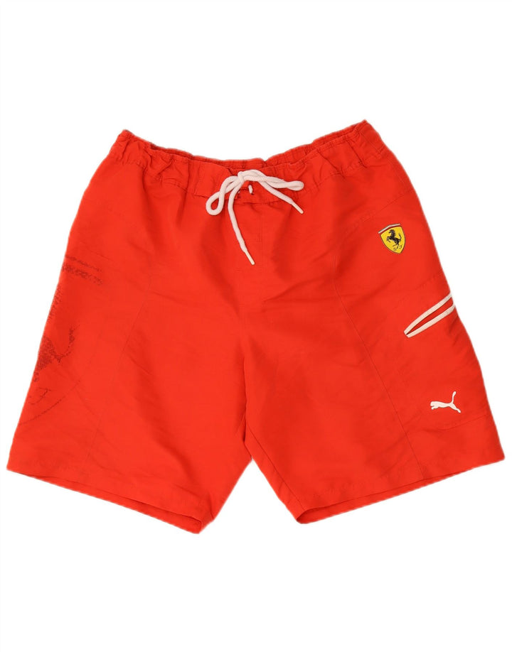 Puma Mens Ferrari Graphic Swimming Shorts Medium Red Polyester