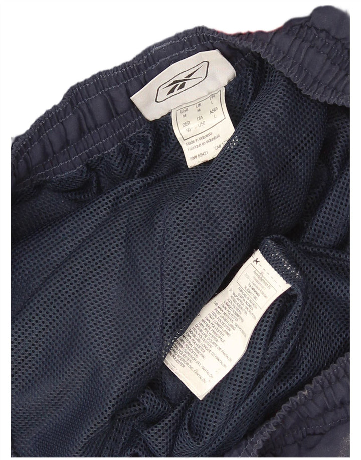 Reebok Mens Graphic Tracksuit Trousers Joggers Medium Navy Blue Colourblock