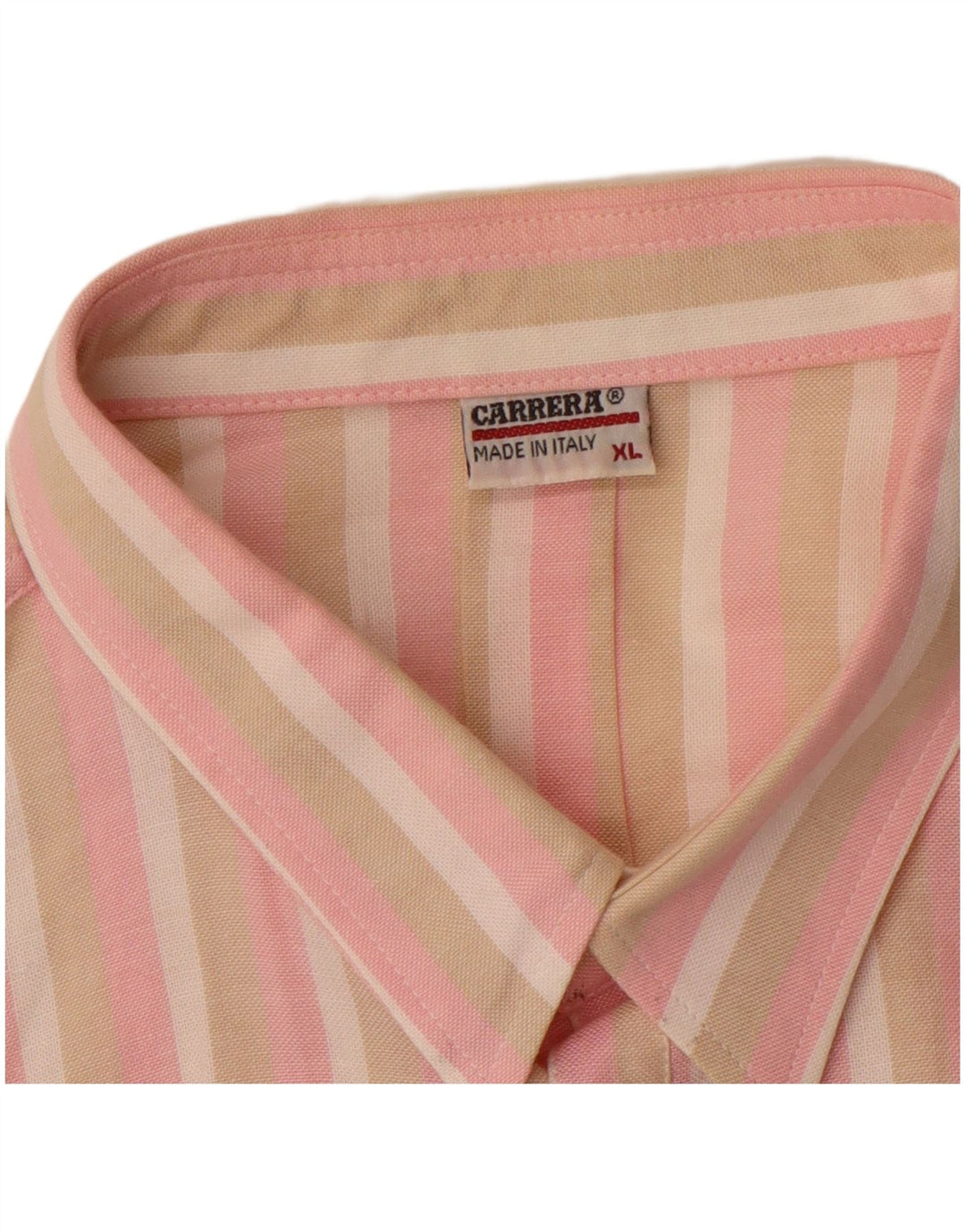 CARRERA Mens Shirt XL Pink Striped Cotton