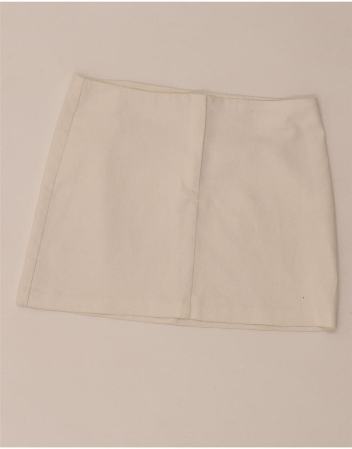 Benetton Damen Minirock W28 Mittelweiß