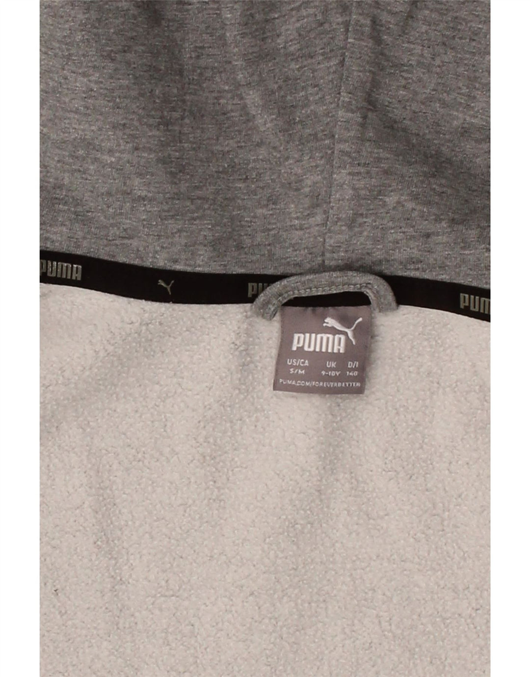 PUMA Boys Graphic Zip Hoodie Sweater 9-10 Years Grey Cotton Vintage Puma and Second-Hand Puma from Messina Hembry 