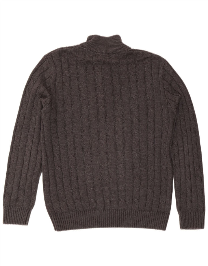 Crew Clothing Mens Zip Neck Jumper Sweater Medium Grey Cotton