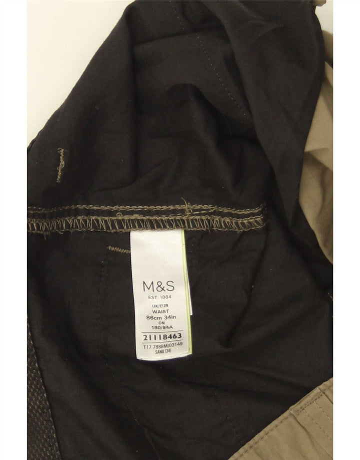 Marks & Spencer Herre Cargo Shorts W34 Large Khaki Bomuld