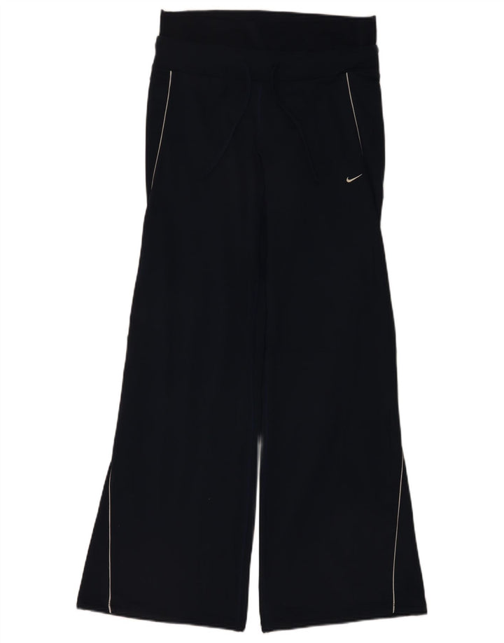 Nike Womens Flare Tracksuit Trousers UK 8/10 Small  Navy Blue Polyester