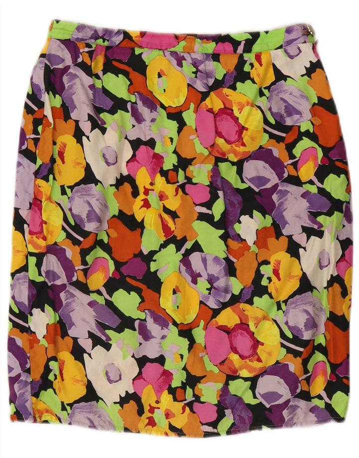 Vintage Womens Straight Skirt W26 Small Multicoloured Floral