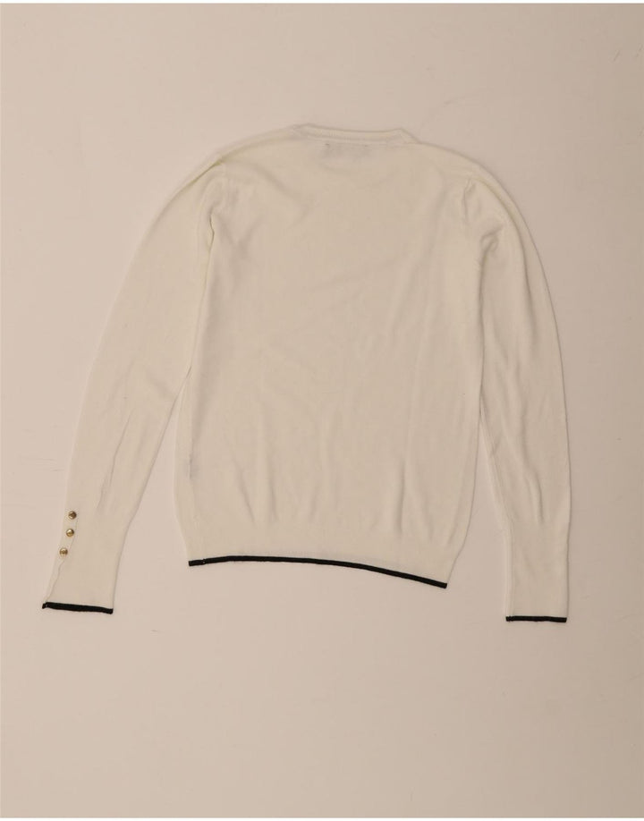 Zara Womens Crew Neck Jumper Sweater UK 12 Medium White