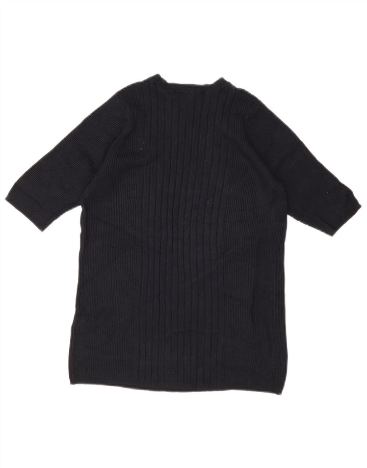 Marks & Spencer Womens Boat Neck Jumper Sweater UK 12 Medium Navy Blue