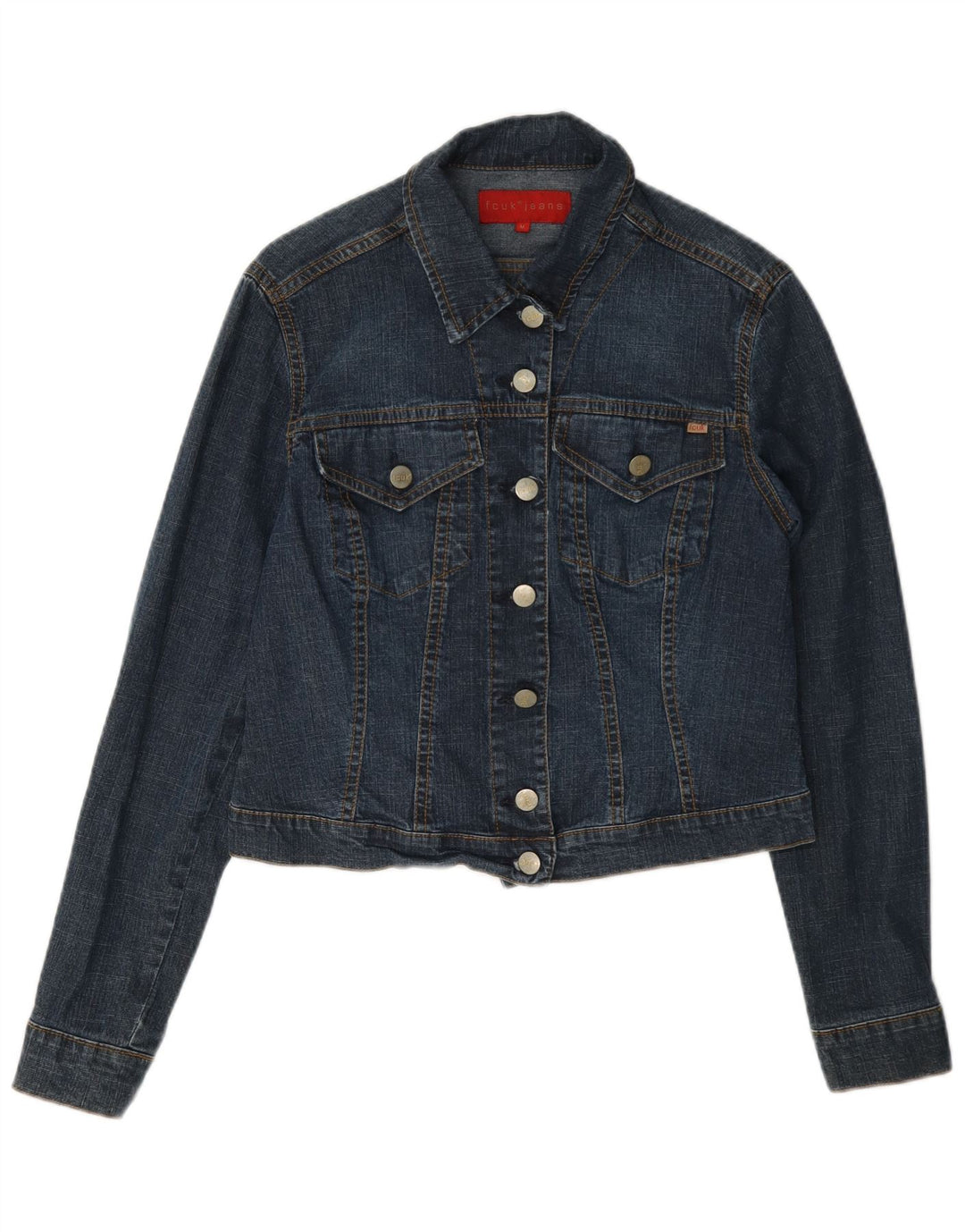 Jaqueta jeans feminina Fcuk UK 12 azul médio