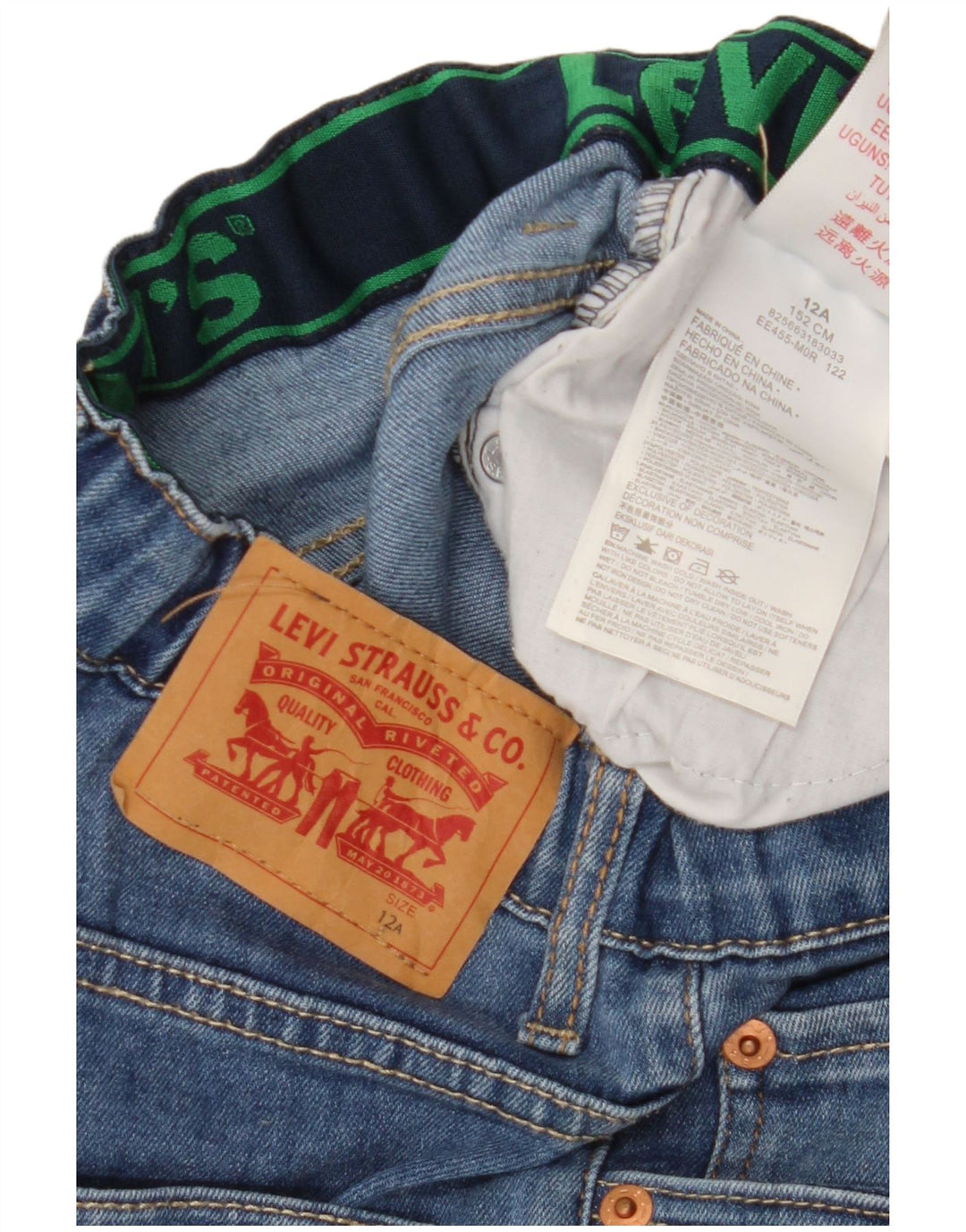 LEVI'S Boys Denim Shorts 11-12 Years W24 Blue Cotton