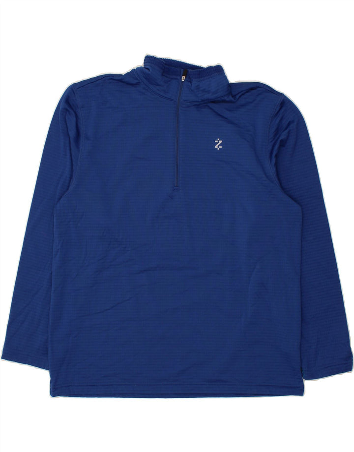 IZOD Mens Zip Neck Sweatshirt Jumper Large Blue Polyester Vintage Izod and Second-Hand Izod from Messina Hembry 