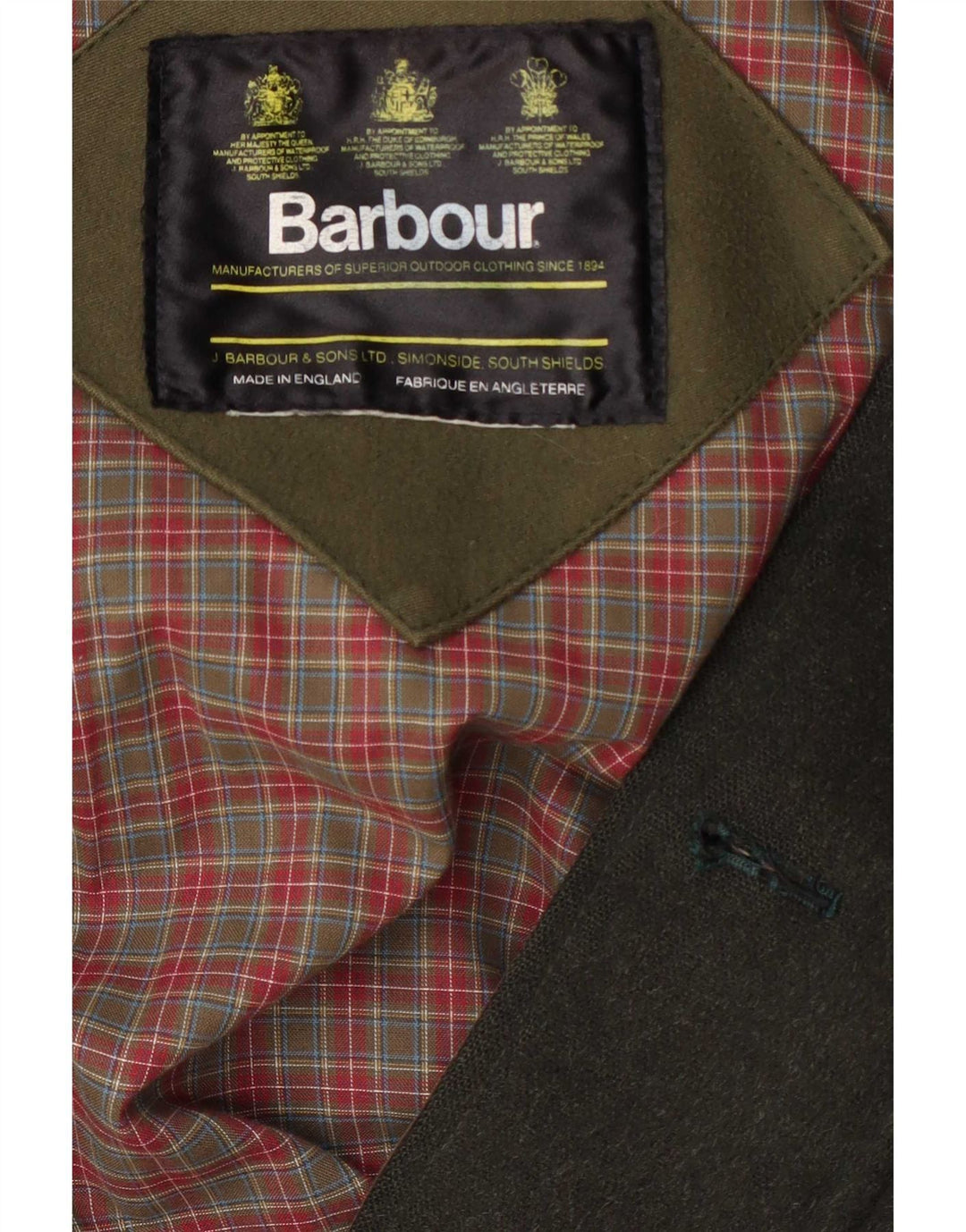 Barbour Mens Utility Jacket UK 42 XL Green Wool