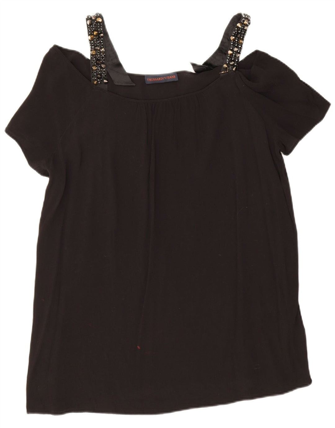 Trussardi Dame Off Shoulder Top IT 48 XL Sort Viscose