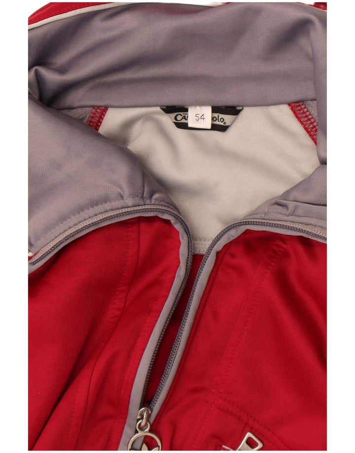 Campagnolo Mens Tracksuit Top Jacket IT 54 XL Red Colourblock Polyester
