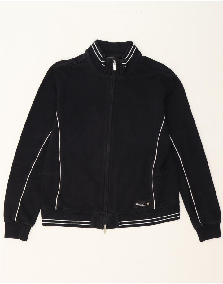 CHAMPION Womens Tracksuit Top Jacket UK 16 Large Black Cotton Vintage Champion and Second-Hand Champion from Messina Hembry 