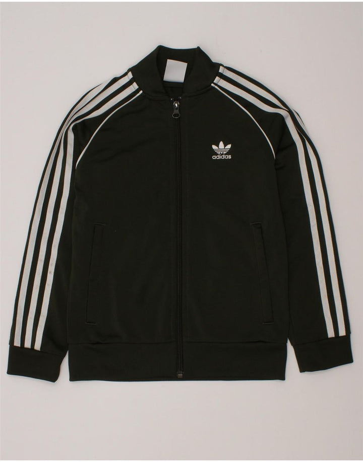 Adidas Jungen-Trainingsanzug-Top-Jacke, 7–8 Jahre, grünes Polyester