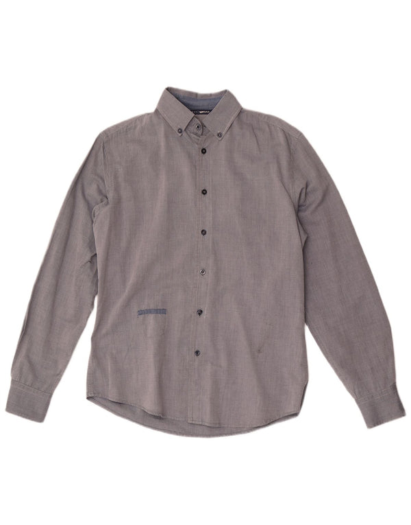 Camisa masculina Gas de algodão cinza médio