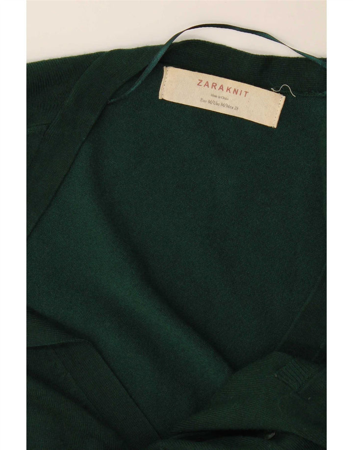 Zara Dame Cardigan Sweater UK 14 Medium Green