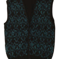 Vintage męski sweter bez rękawów, średni czarny geometryczny
