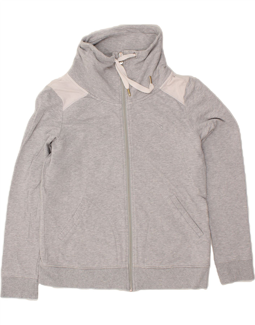 PUMA Womens Tracksuit Top Jacket UK 16 Large  Grey Colourblock Cotton Vintage Puma and Second-Hand Puma from Messina Hembry 