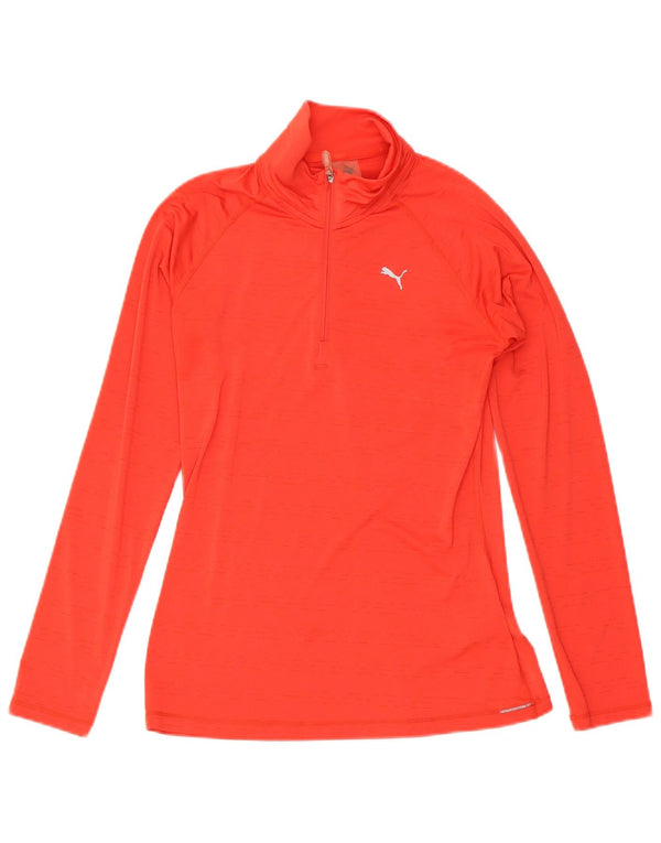 Puma Womens Zip Neck Pullover Træningsdragt Top UK 10 Small Red Polyester