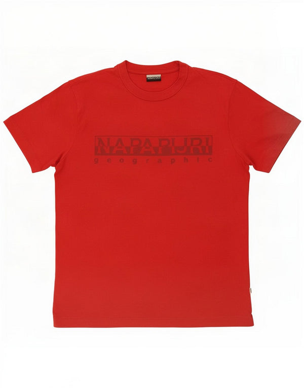 Napapijri Mens Graphic T-Shirt Top Medium Red