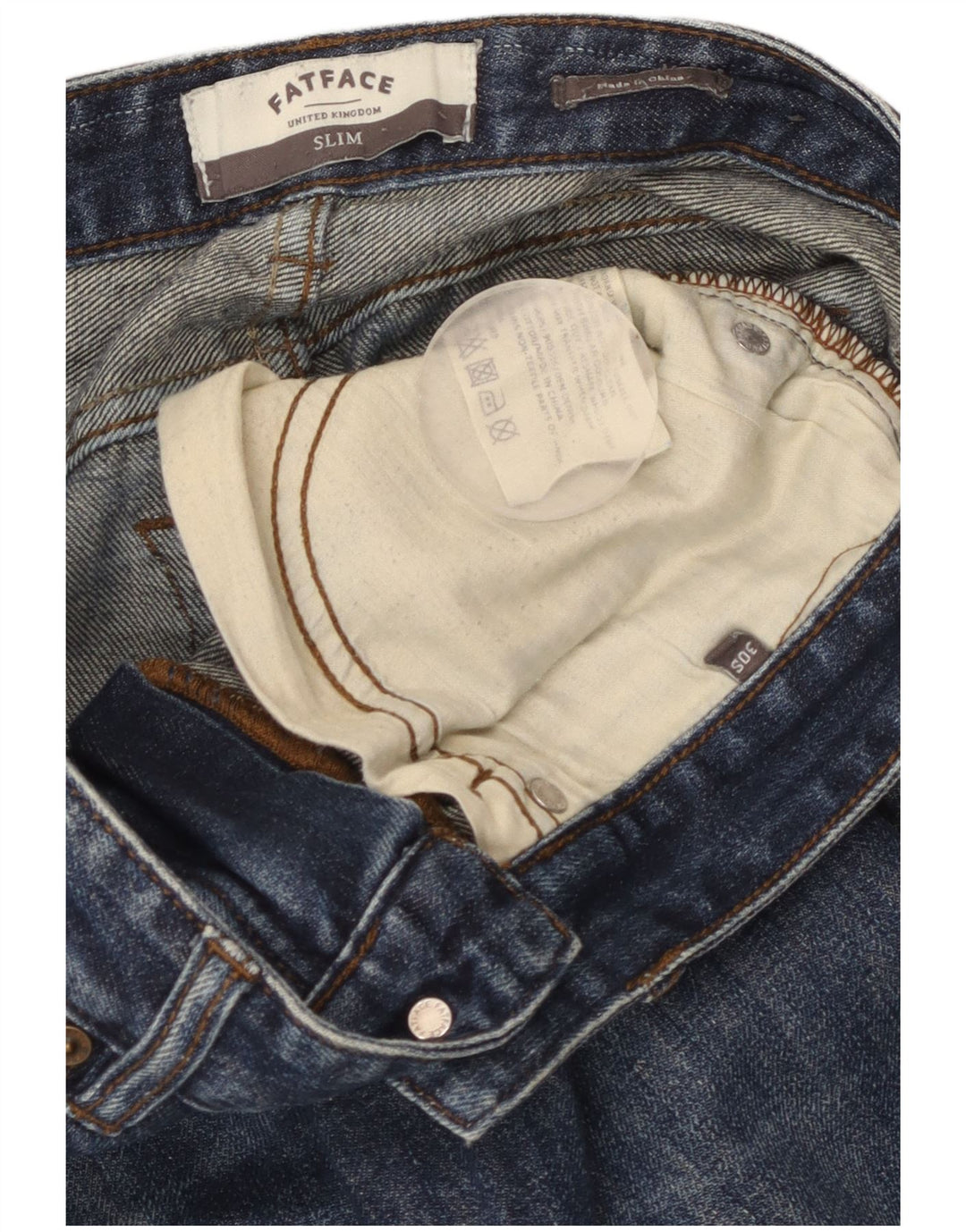FAT FACE Womens Slim Jeans W30 L29 Blue Cotton