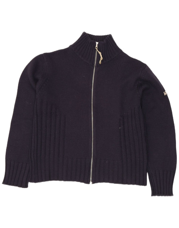 Meltin' Pot Dame Cardigan Sweater UK 14 Medium Navy Blue Wool