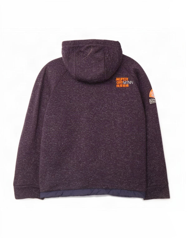 Superdry Chaqueta cortavientos con capucha para hombre UK 40 Large Azul marino moteado