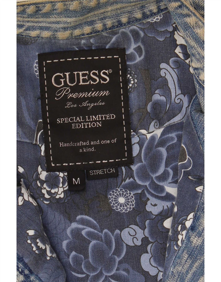 Guess Womens Denim Jacket UK 12 Medium Blue Cotton