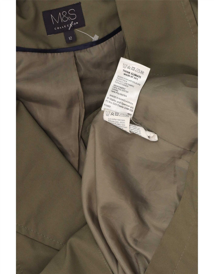 Marks & Spencer Womens Trench Coat UK 12 Medium Khaki Polyester