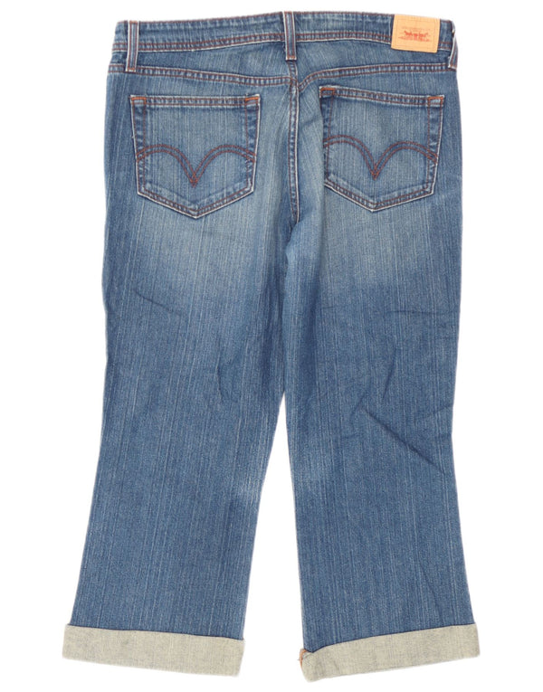 Blugi Levi's 518 Super Low Capri Bootcut W34 L21 Bumbac albastru