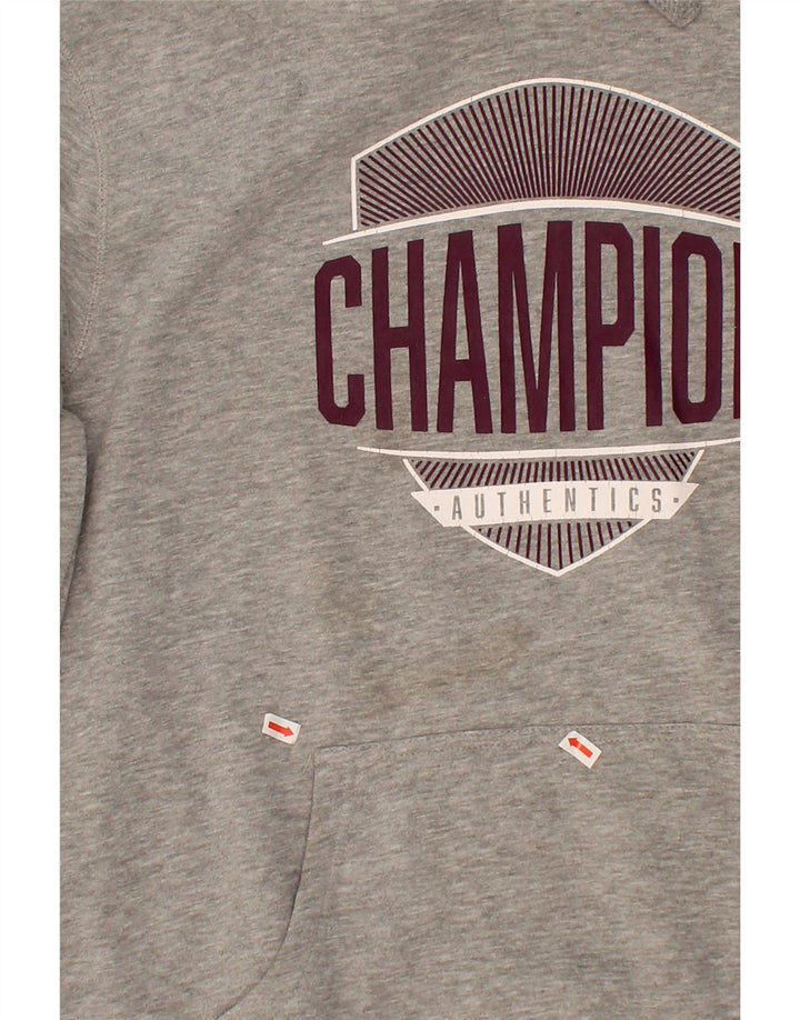 CHAMPION Mens Graphic Hoodie Jumper Large Grey Cotton Vintage Champion and Second-Hand Champion from Messina Hembry 