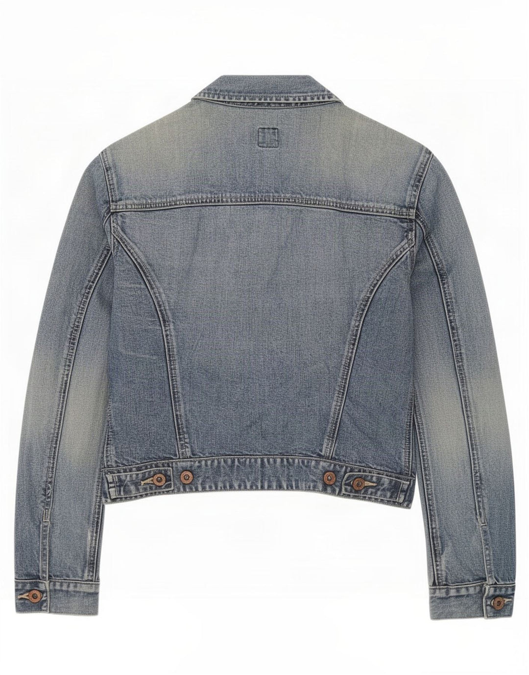 Gap Damen Crop Denim Jacke UK 10 Small Blaue Baumwolle