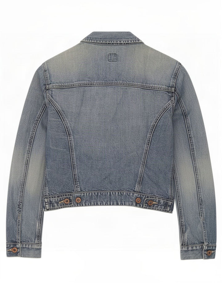 Gap Damen Crop Denim Jacke UK 10 Small Blaue Baumwolle