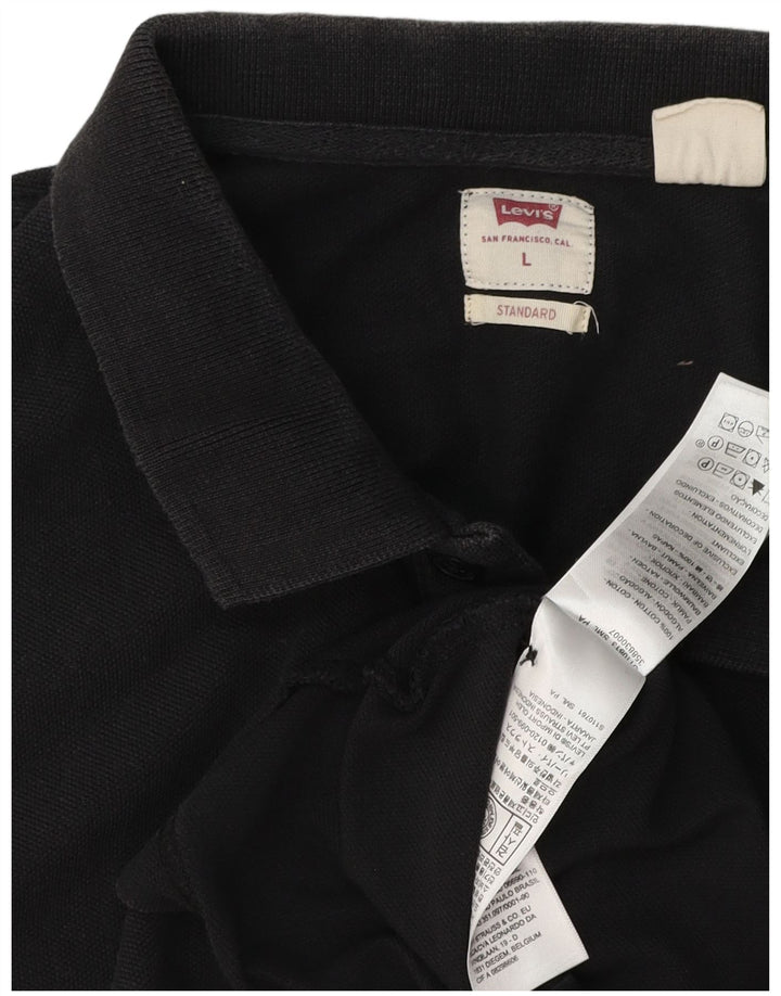 Levi's Herren Standard-Poloshirt, groß, schwarze Baumwolle